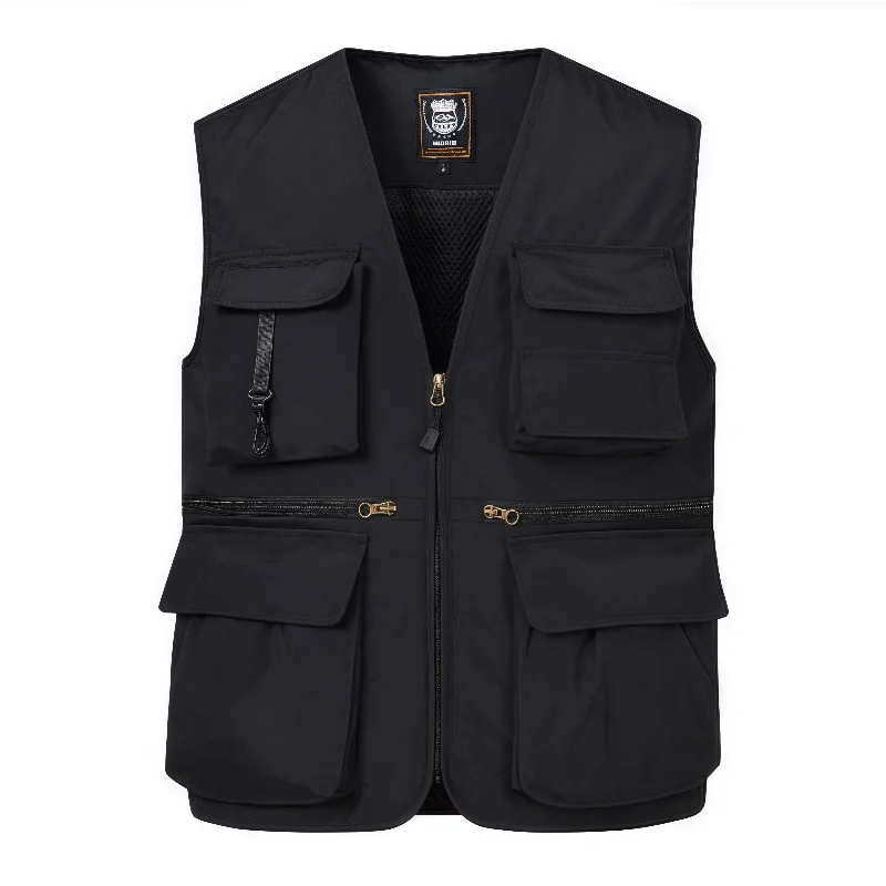 2025 Summer New Men's Tactical American Hiking Fishing Vest Men's Photographer Mesh Workwear Sleeveless Jacket Tool Vest