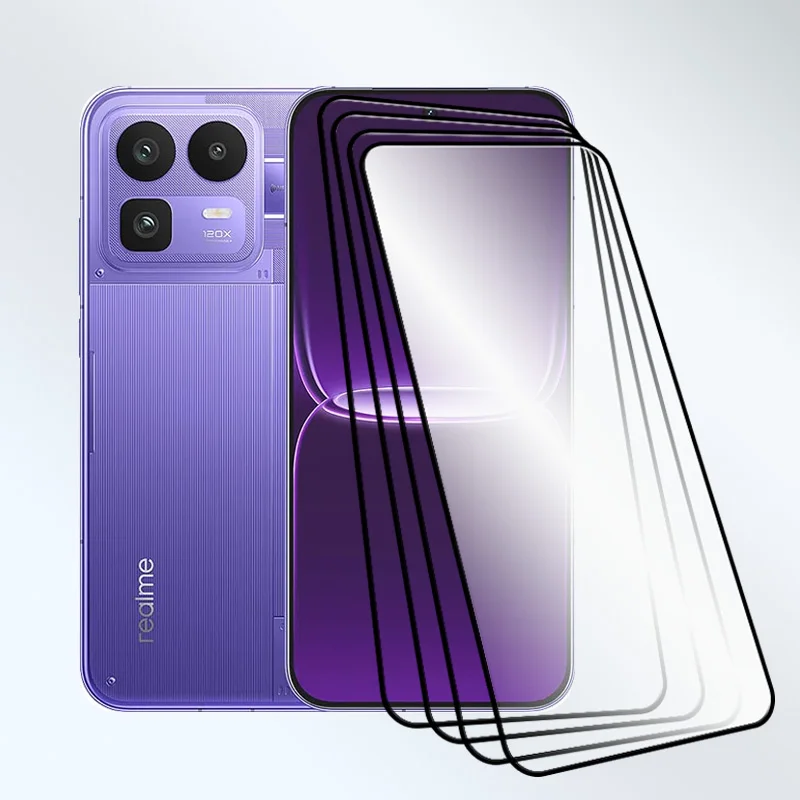 4/3/2/1 قطعة من واقي شاشة Realme Neo8 الزجاجي 9H مضاد للخدش بشكل واضح من الزجاج المقسى بالغراء الكامل