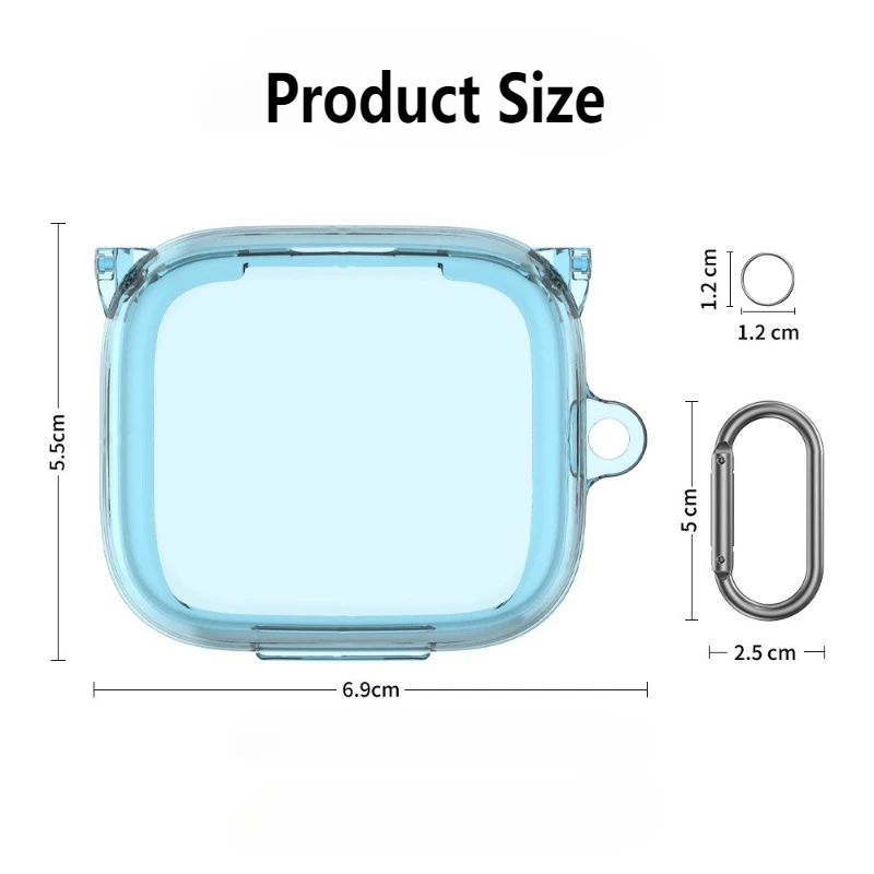 Custodia trasparente per auricolari per Anker Soundcore P30i Custodia antiurto di lusso per Oundcore P30i Custodia protettiva in TPU con portachiavi