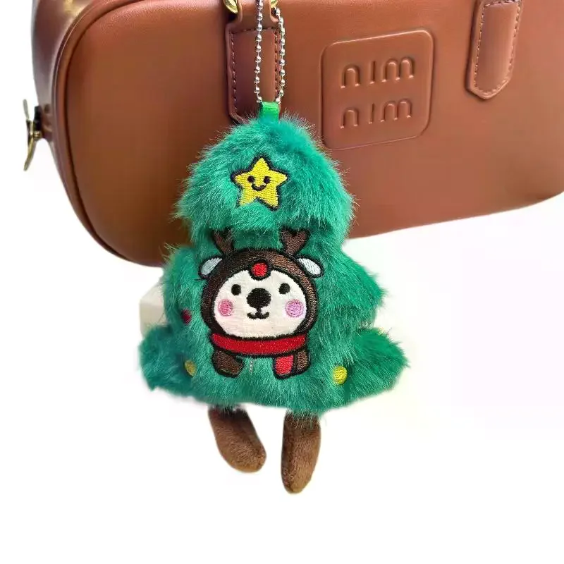 ตุ๊กตาต้นคริสต์มาสการ์ตูนน่ารัก ของตกแต่งกระเป๋าเป้สะพายหลังสุดสร้างสรรค์