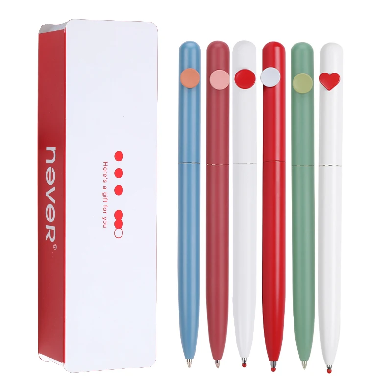 

Never Kawaii Metal Gel Pen Set 0.5MM Ink Canetas Gel Sign Pen for Office School Accessories Bolígrafos Stylo Premec Swiss Refill