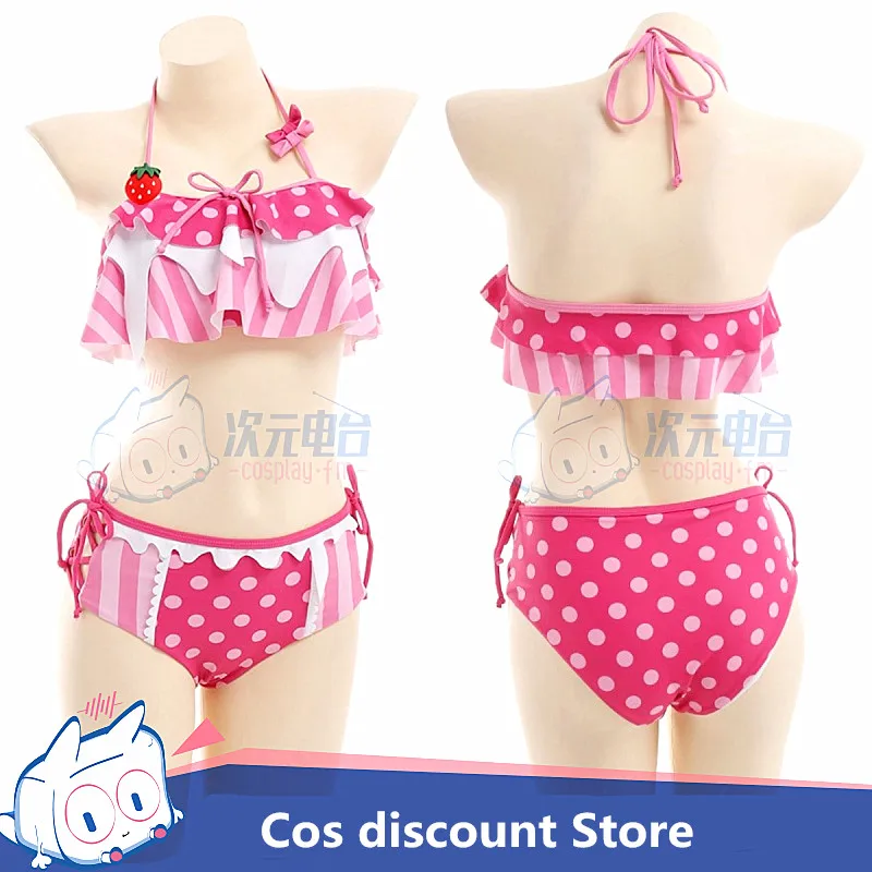 

Summer Strawberry Cute Swimsuit Cosplay Anime Women Sexy Split Bikini Swimwear for Girls 2022 Sizes S-XL