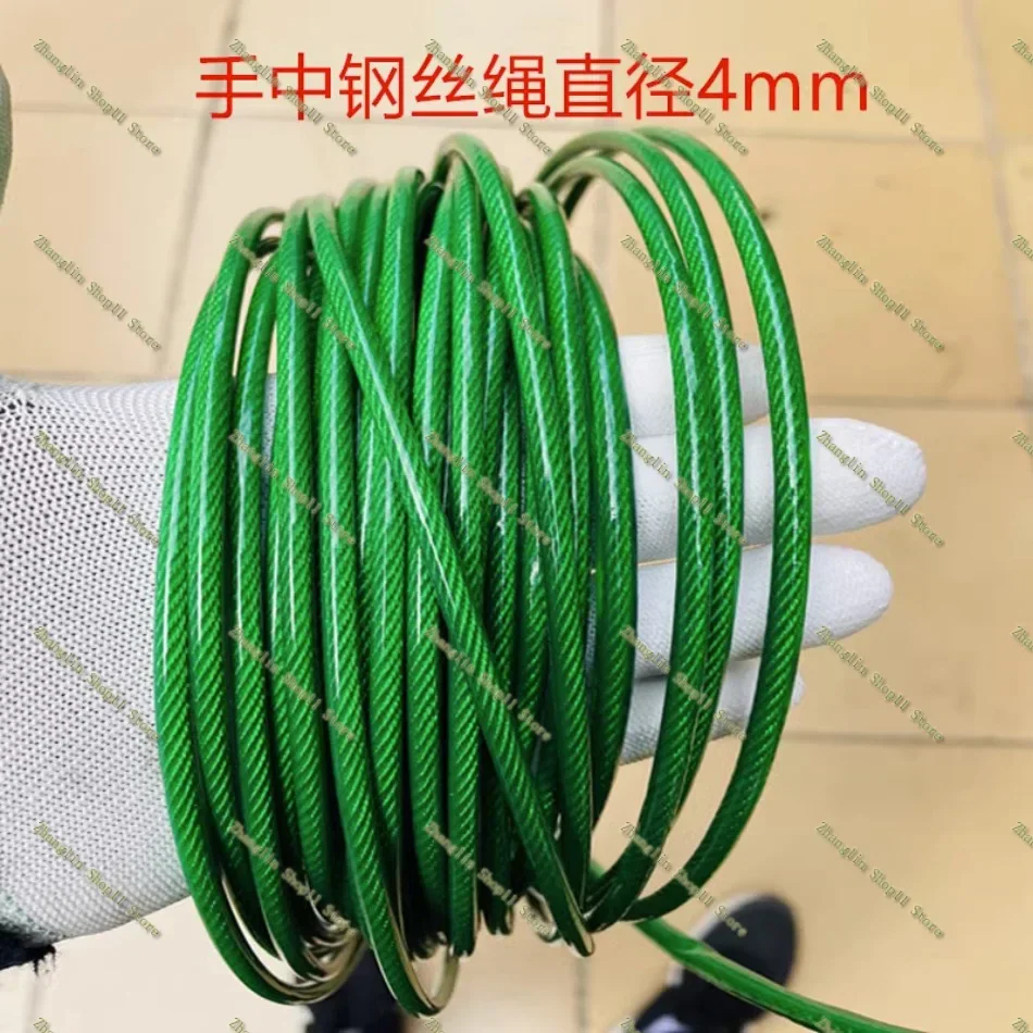 0.38-4.0mm 20-100M,Green Nylon Coated Built-in 304 Stainless Steel Wire Rope, Sea Fishing Line Chain Hook Line Hanging Crystal