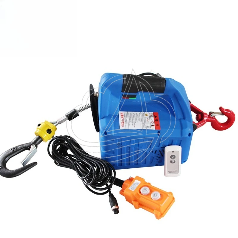 3-in-1 Portable Mini Electric Hoist Household Wire Rope Lifting Traction Small Crane