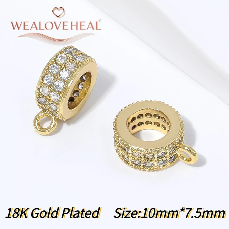 18K vergoldeter Messing-Micro-Pave-Zirkon-Rundverbinder für DIY-Perlenkettenanhänger, Schmuckherstellungszubehör – Detail 27