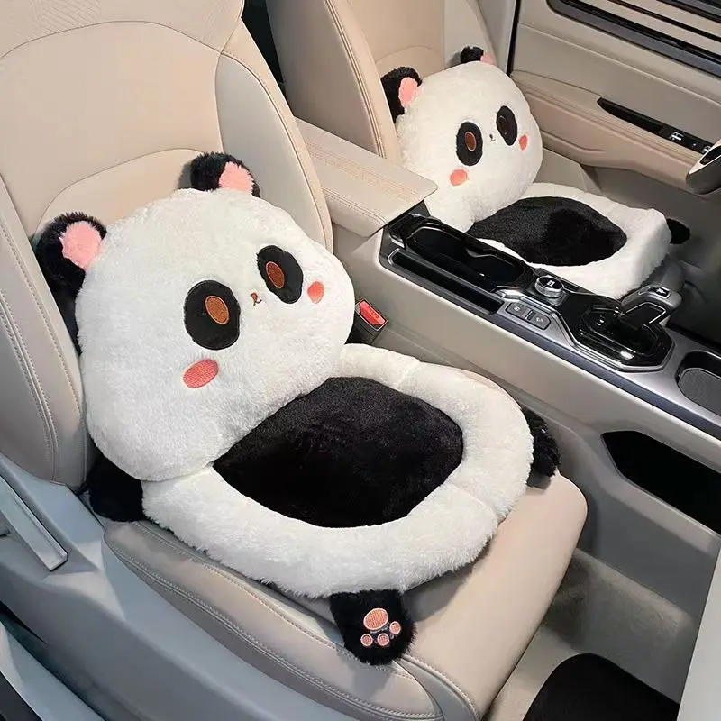 2023 New Cartoon Cute Rabbit Plush Four Seasons Universal Soft Seat Cushion Lumbar Support Car  Headrest Neckpillow