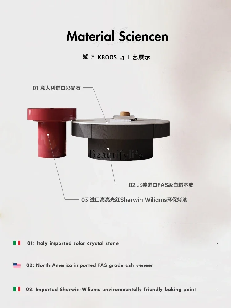 Ls 04 مجموعة طاولة القهوة الإبداعية المستديرة الراقية الفن الإيطالي الحد الأدنى غرفة المعيشة المنزلية شقة صغيرة الطلاء