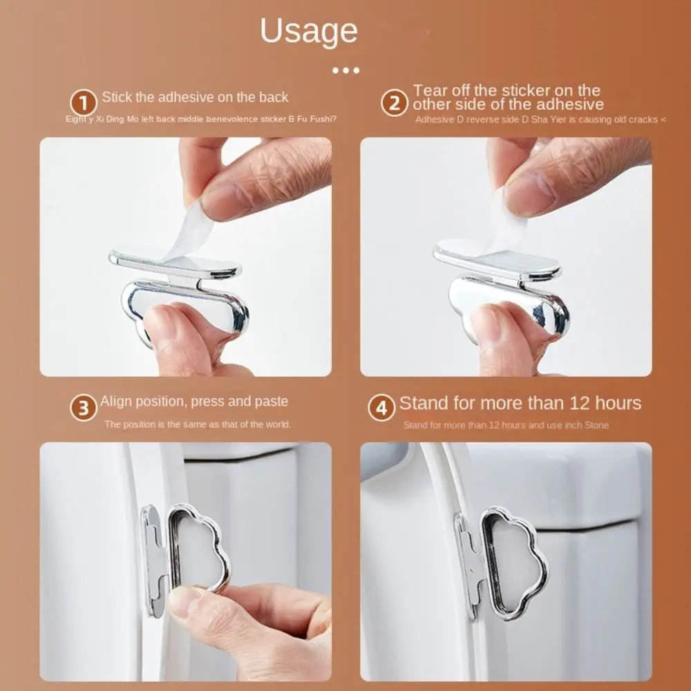 2 pezzi sollevatore per coperchio WC autoadesivo supporto per maniglia per sedile WC antiscivolo anti-sporco evitare toccando sollevatore per WC