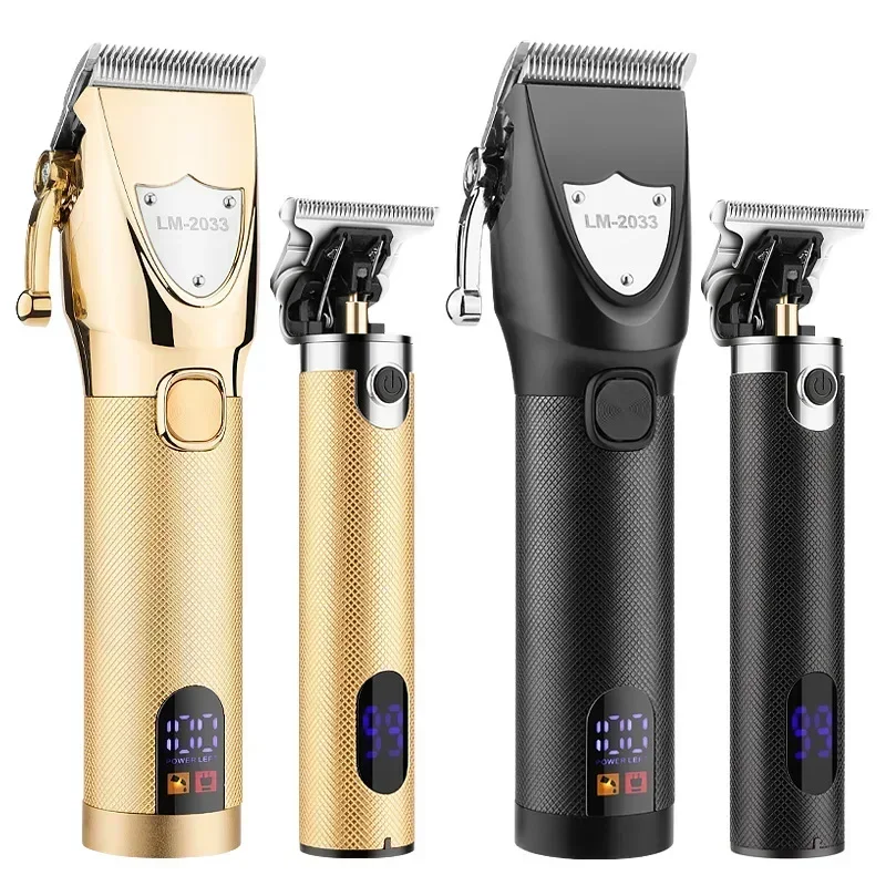 All Metal Body Low Noise Electric Hair Clipper Resuxi  LM-2033 Cordless Professional Trimmer  2 in 1 Set with Travel Bag for Men