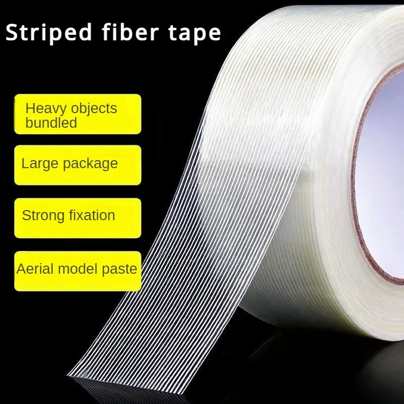 

Factory High Adhesive Stripe Single Sided Strong Fiber Tape Strong Adhesive Aviation Model Lithium Battery Fixing Tape