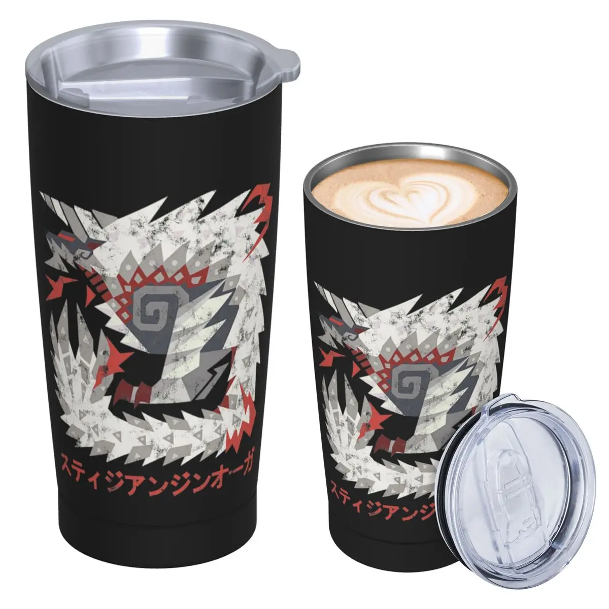 Monster Hunter Stainless Steel Tumbler Vacuum Insulated Mug Thermal Cold Cups Straw With Lid 20oz