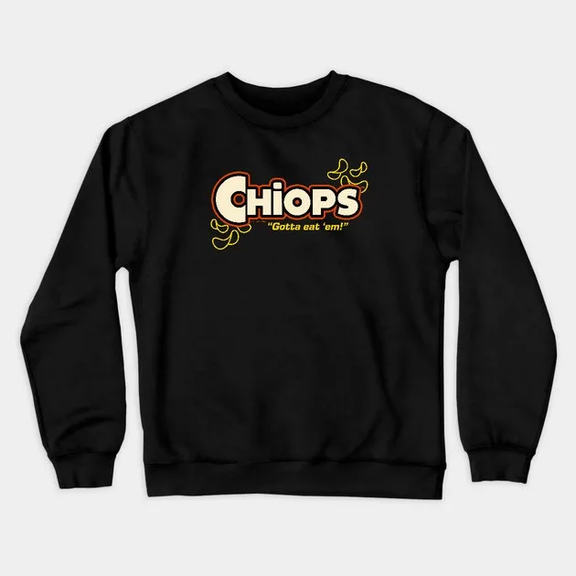 

Autumn and Winter Style Pop - Culture - Snack - Humor Sweatshirt, "CHIOPS" Graphic for A Trendy and Witty Look