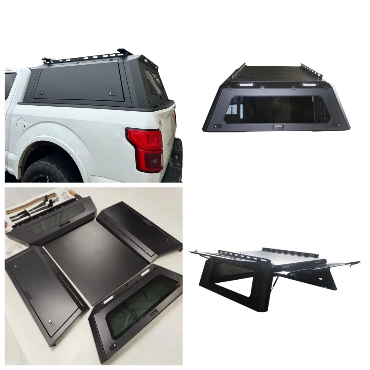 

Gen 2 Patented Truck Bed Topper Canopy New Design Pickup HardTop Cover Rear Two LED Lights Waterproof Function for Tundra, F150
