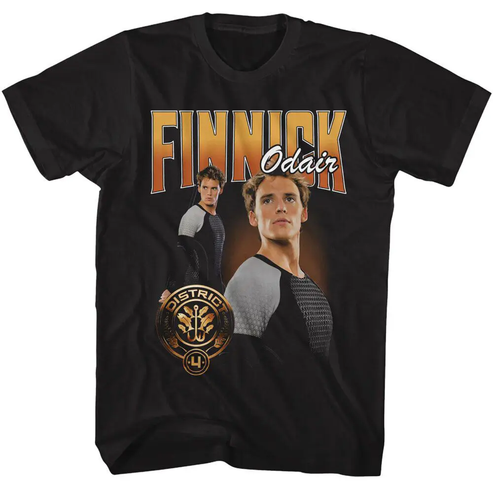 Men\'s Hunger Games Hunger Games Finnick Odair Duo Photo T-shirt Small Black long or short sleeves