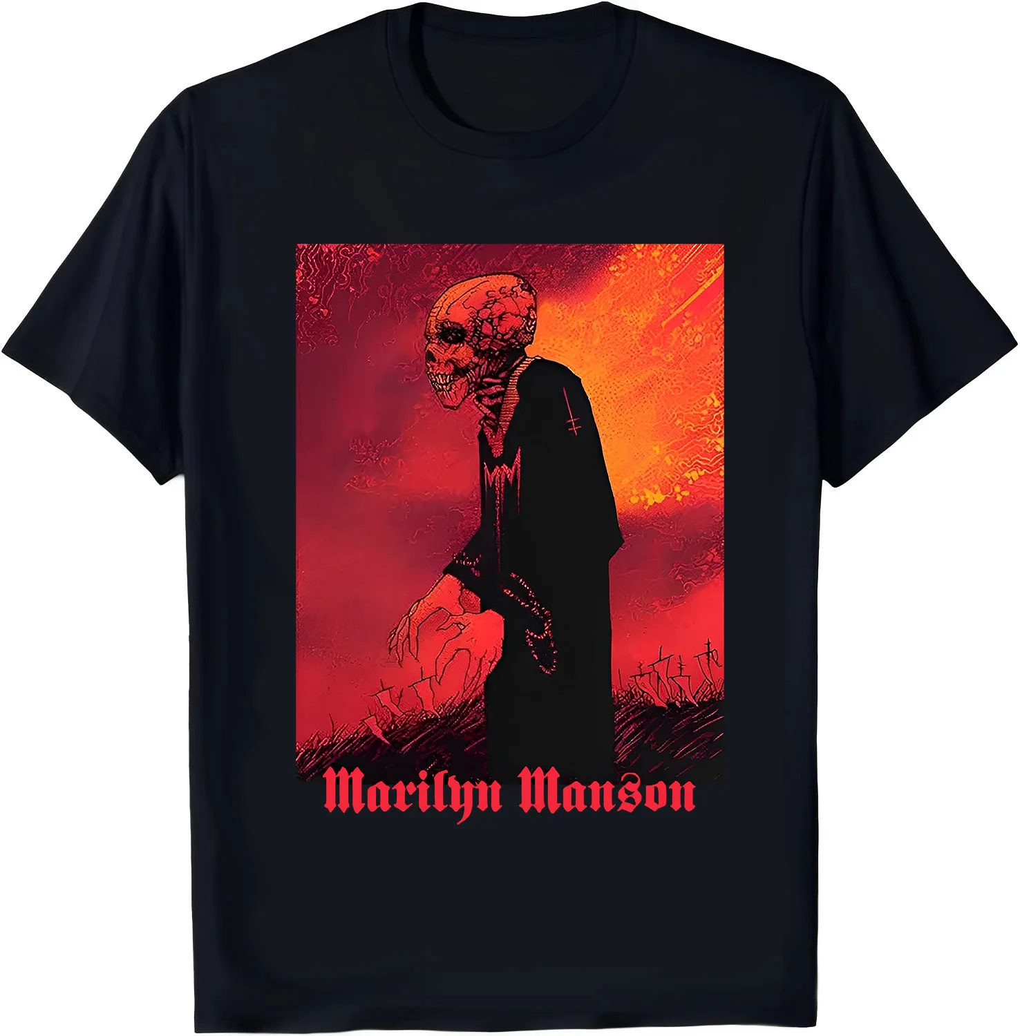 Marilyn Manson Men's Mad Monk Slim Fit T-Shirt Large Black