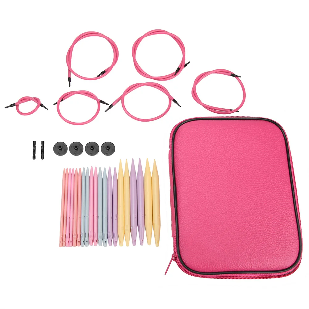 10 Pairs Plastic Change Head Circular Knitting Needle Set Sweaters Woven Tools