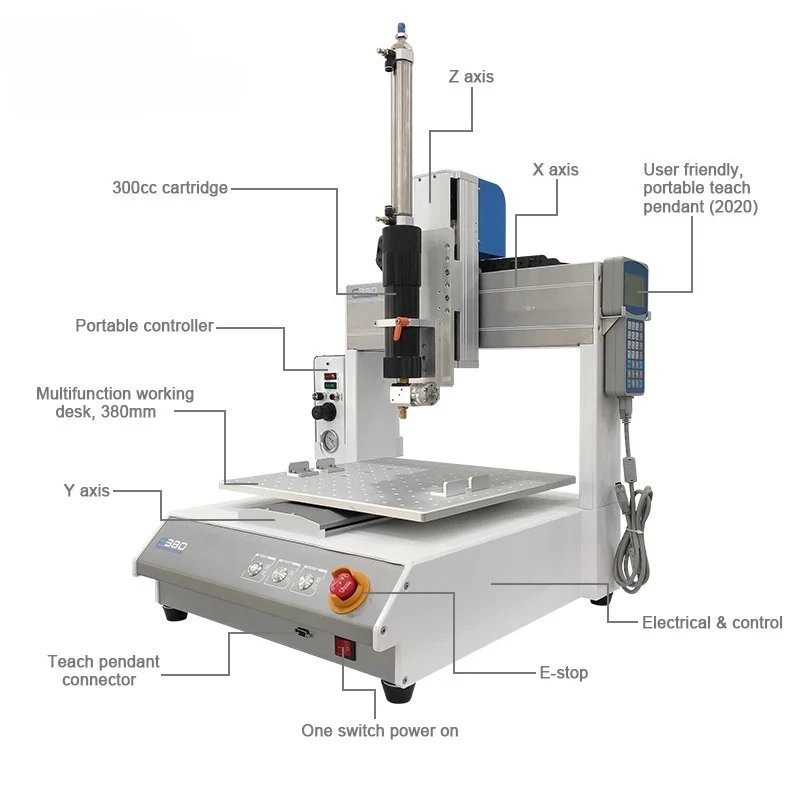 3 Axis DesktopAutomatic Glue Dispenser Dispensing Machine Robot Automobile Component Shell Dispensing Application