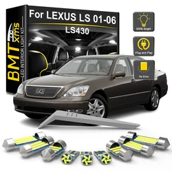 BMTxms 13Pcs Car Interior LED Lamp For Lexus LS430 2001 2002 2003 2004 2005 2006 Canbus LED Trunk Dome Indoor Light Bulb Kit