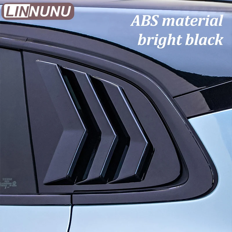 LINNUNU For ZEEKR 001 ABS Carbon Fiber Car Rear Window Blinds Cover Side Tuyere Louvers Vent 3D stereo Styling Decor Accessories