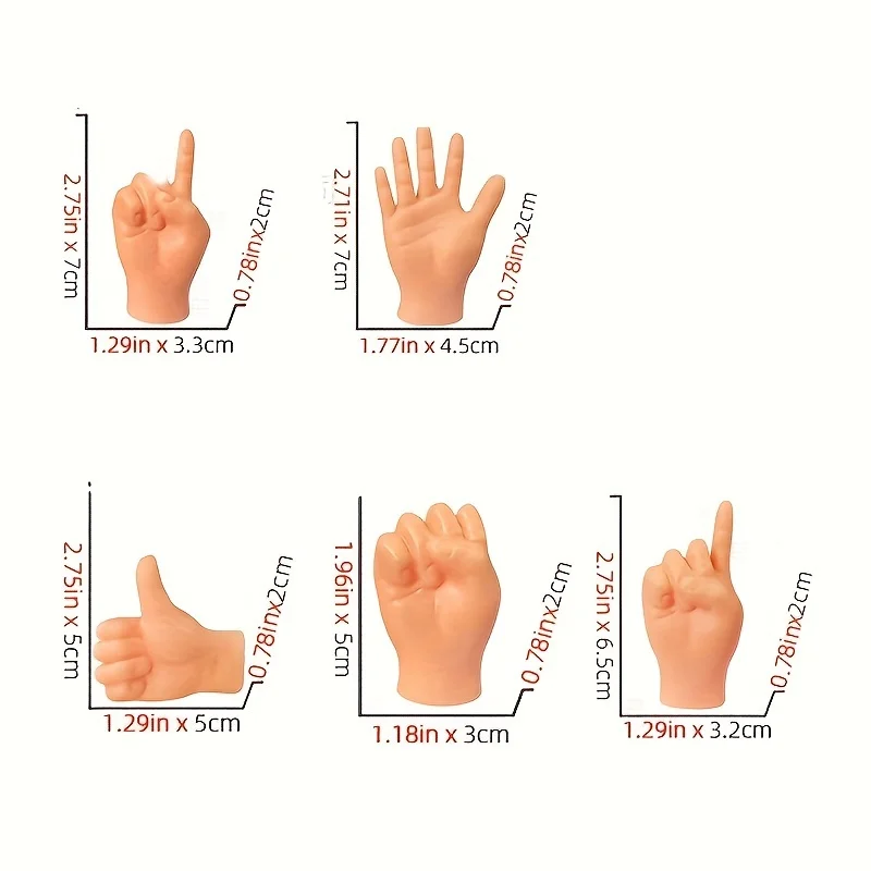 مجموعة دمى أصابع الأيدي الصغيرة، 7/3/2 قطعة أيدي صغيرة مطاطية مضحكة، تقنيات سحرية لحفلات أعياد الميلاد وحفلات ألعاب الحيوانات الأليفة #2