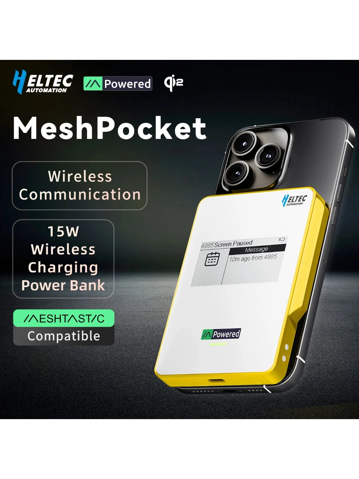 Heltec MeshPocket magnetische draadloze powerbank 5000/10000mAh 15W snel opladen voor smartphones - afbeelding 2