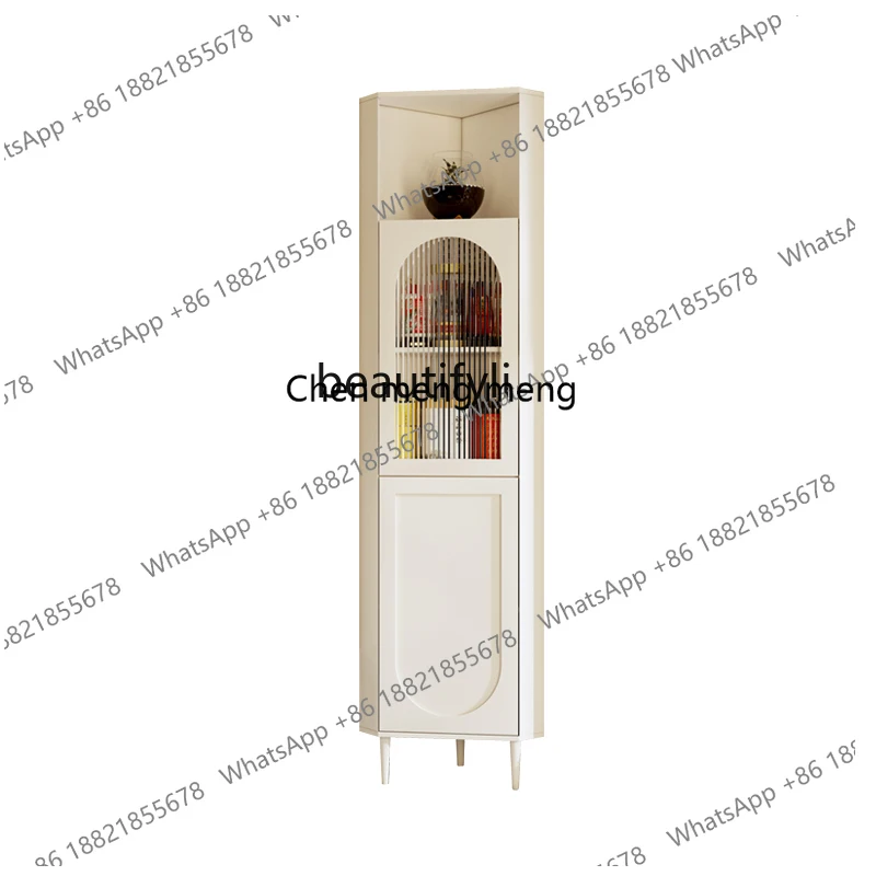 Liliu Style Corner Cabinet Modern Minimalist Wine Cabinet Small Apartment Living Room Corner French Corner Triangle Cabinet