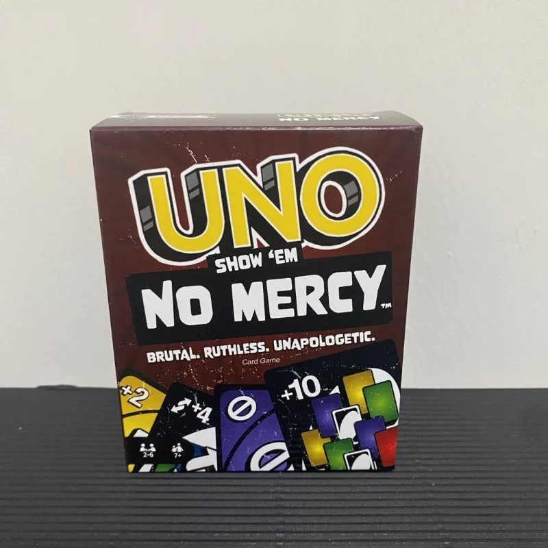 Uno NO Mercy Card เกมไพ่แมทเทลการ์ดเกมกระดานแฟนตาซีครอบครัวความบันเทิงตลกของเล่นของขวัญวันเกิดคริสต์มาส