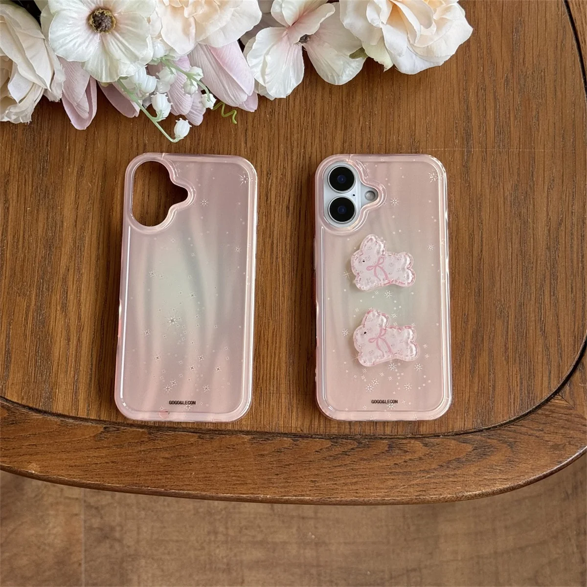 

New cartoon cute pink rabbit bow Phone Case For iPhone 16 15 14 13 Pro Max fundas iphone 15 case Protective cover 15 15pro