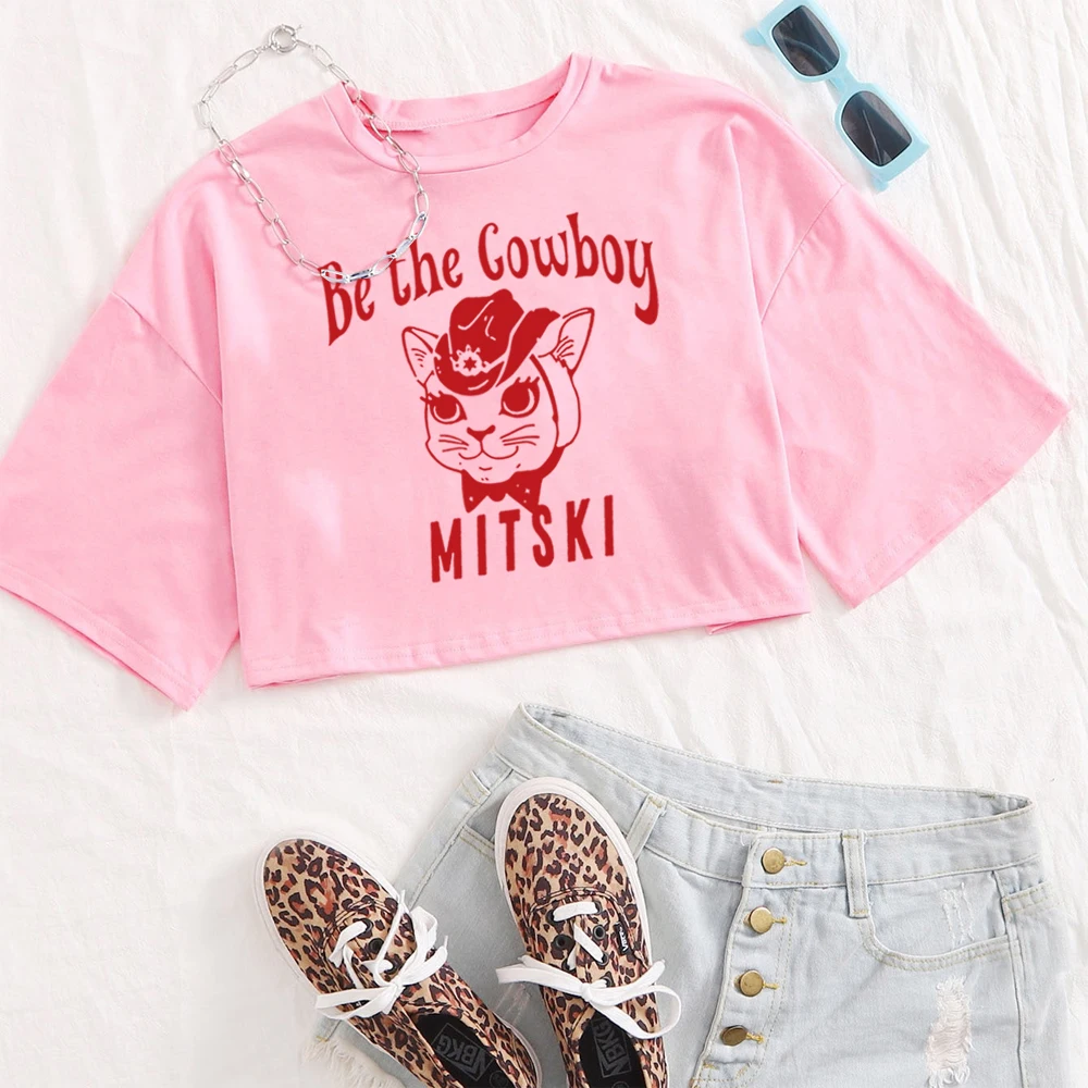 Mitski Be The Cowboy Crop Tops Mitski Merch Mitski Music Album Shirt Gift for Fan O-Neck Short Sleeves Crop Tops