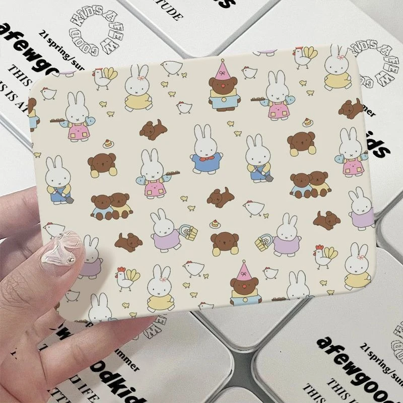 Nuevo Kawaii Miffy sombrero azul Miffy conejo almacenamiento caja de hierro organización almacenamiento de escritorio caja de alta belleza juguetes para niños
