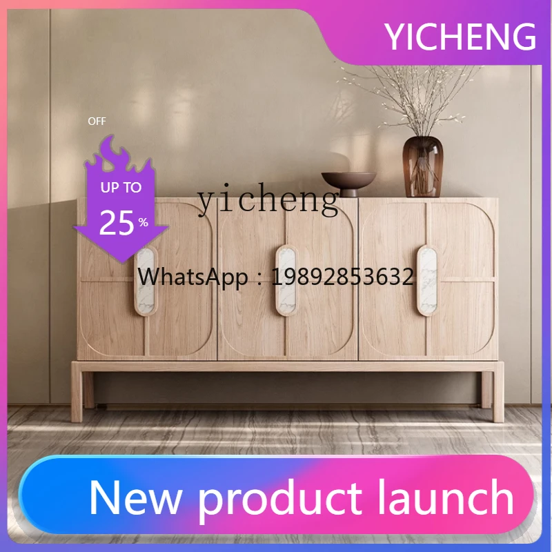 

LYY solid wood log wind dining side cabinet tea cabinet modern simple entrance cabinet decorative