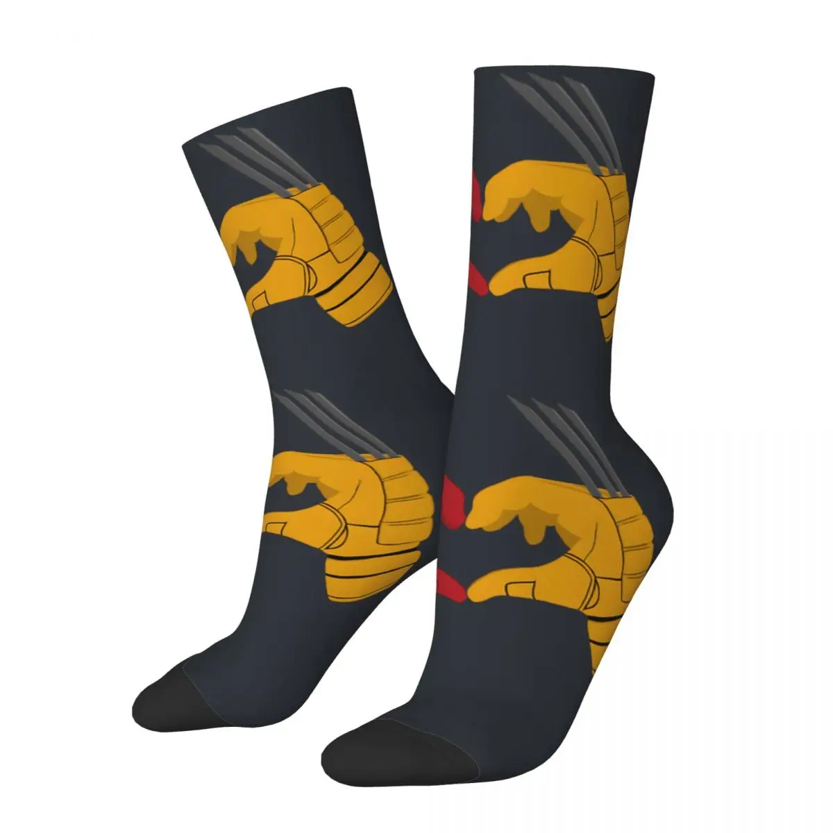 Vintage Deadpool & Wolverine Sticker Men's compression Socks Unisex Disney Marvel Deadpool & Wolverine Film Street Style Sock