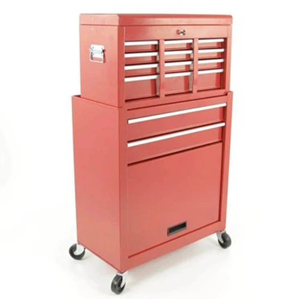 

Розовый передвижной ящик для инструментов с 14 ящиками, шкаф для хранения инструментов с замком и колесами для мастерской и ремонтной мастерской