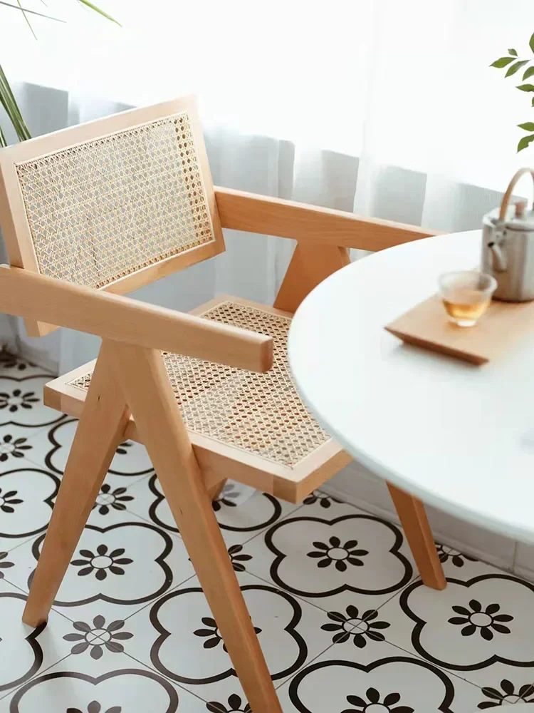 

Стул из ротанга, домашний балкон, стул из ротанга, натуральный настоящий ротанг, массив дерева, обеденный Чандугар