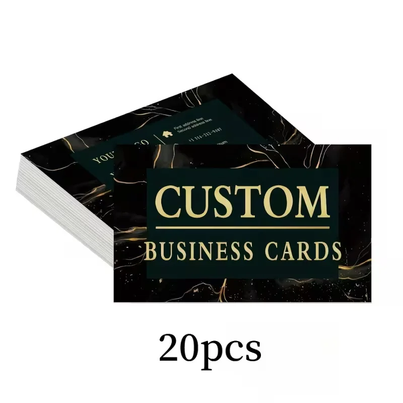 20-Pack Custom Double-Sided Printed Business Card Set Unique Minimalist Decorative Photo Personalized Gift for Anniversaries Gra