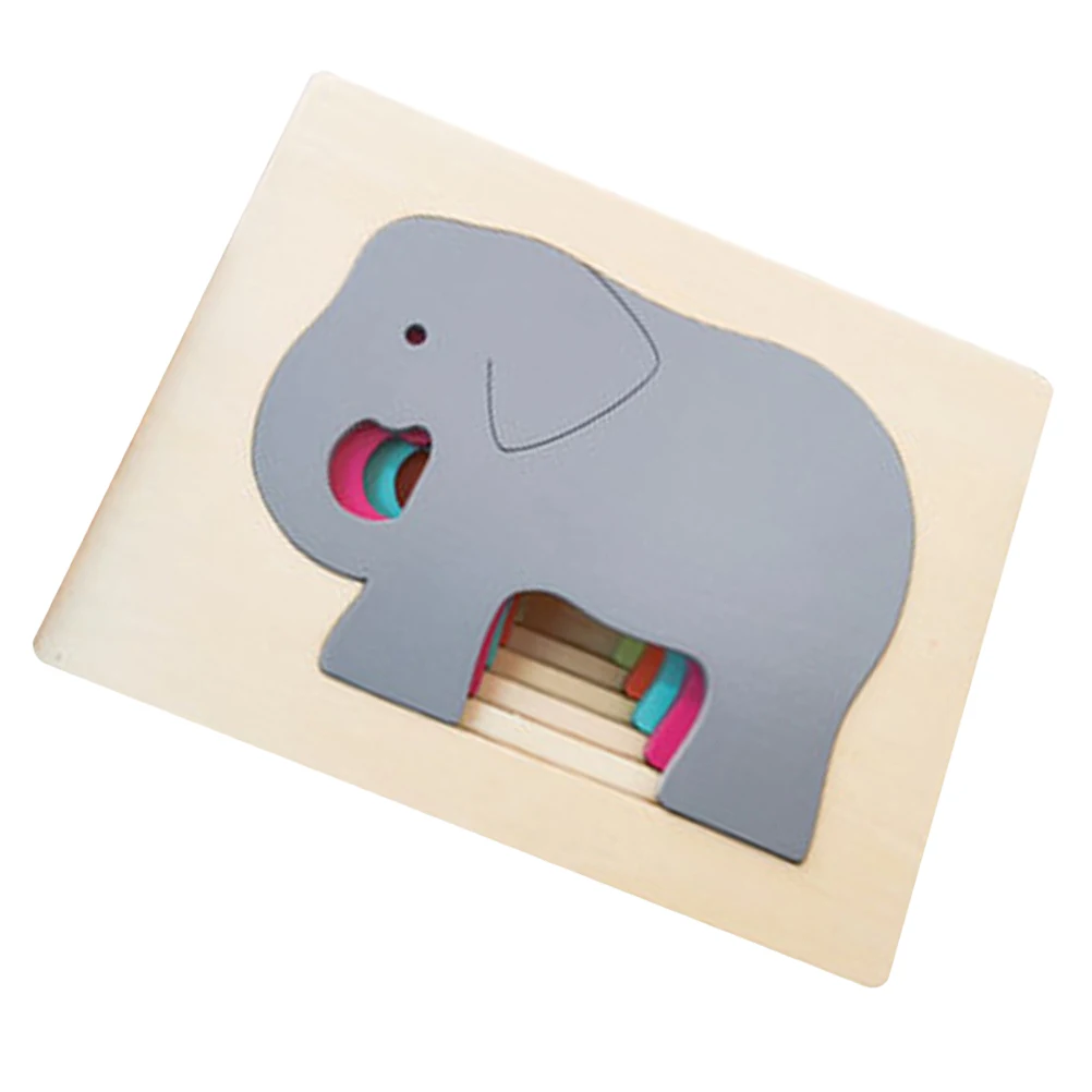 Holz Tier Puzzle Farbe Passenden Spielzeug Puzzles Kinder Frühe Bildung Kinder Spiel Kleinkind Elefant Eltern