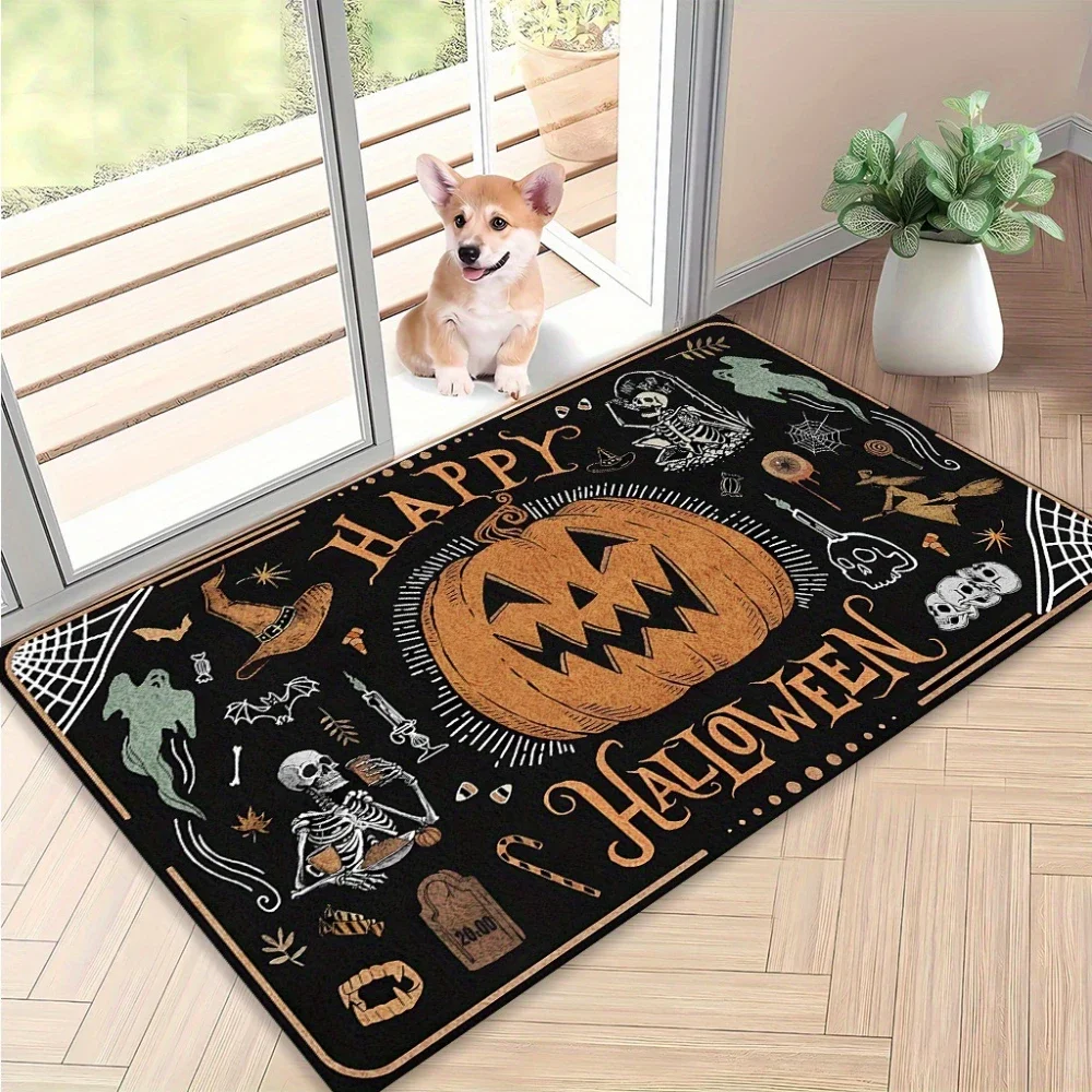 Halloween Kürbis WILLKOMMEN Teppich Wohnzimmer Schlafzimmer Eintrag Gothic Hexe Fußmatte Outdoor Anti-rutsch Boden Matte Sofa Fuß Matte küche