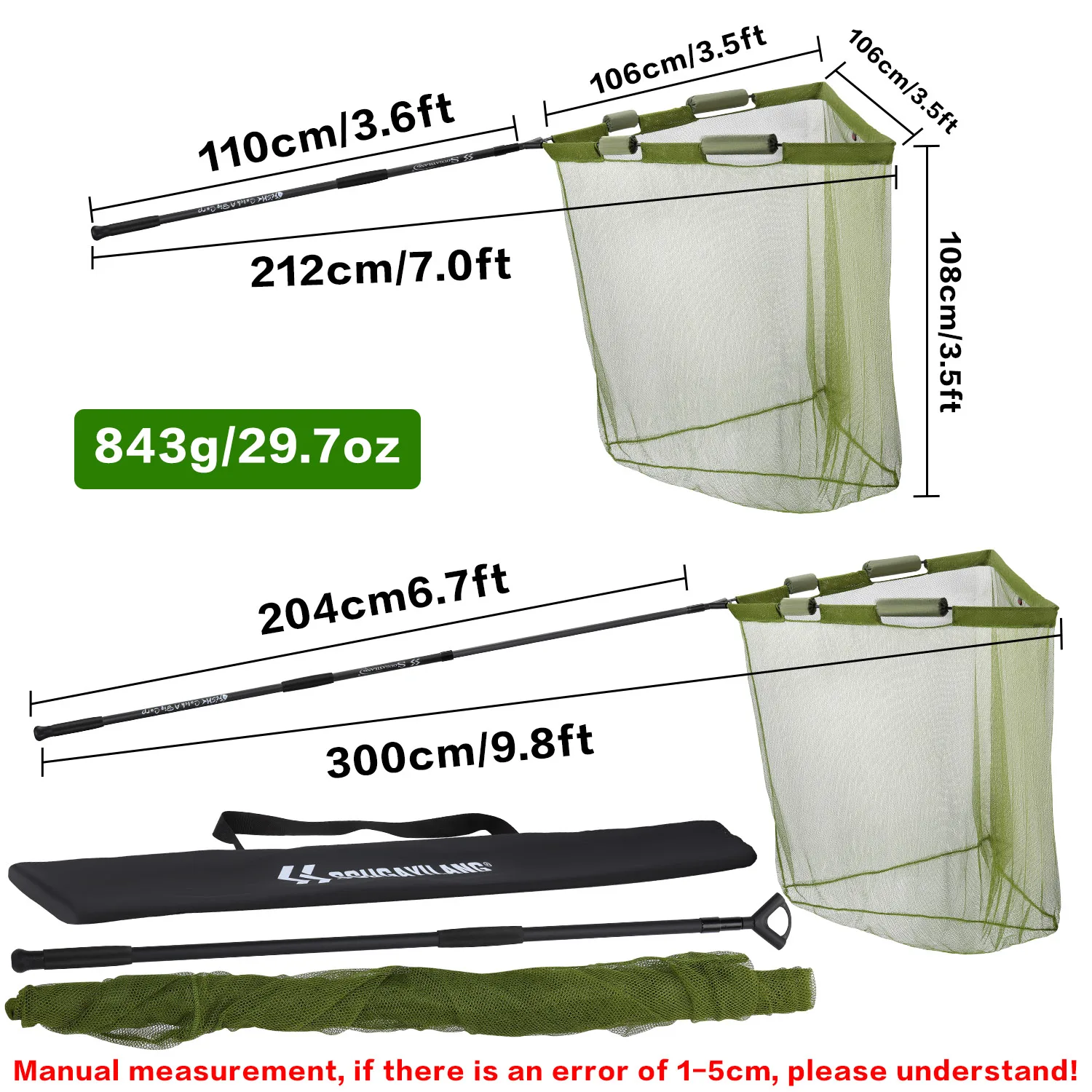 Red de pesca retráctil Sougayilang – Plegable para carpa y trucha - imagen 4