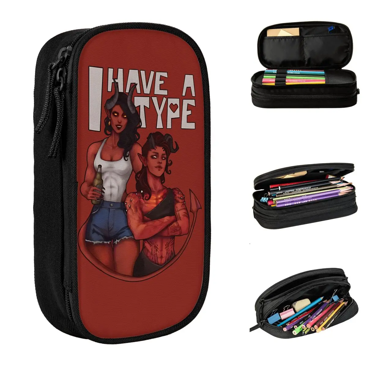 Despacho jogo malevola e karlach lápis casos eu tenho um tipo lápis bolsa caneta para estudante sacos de grande capacidade papelaria cosméticos