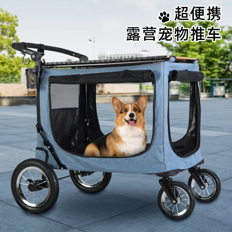 

Portable Pet Stroller for Medium and Large Dogs and Cats Outdoor Camping and Walking Dual-Use Stroller for Dogs and Cats