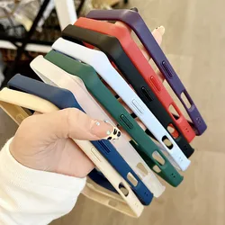 Top Thin Matte Border Frame Phone Case for iPhone 16 15 14 13 12 11Pro Max 15 14 Plus X XS XR Anti-Knock Protective Bumper Cover