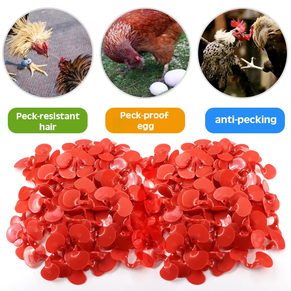20/50/100PCS Red Anti-pecking Chicken Glasses Plastic Pheasant Goggles Glasses with Bolt Protect Eyes Poultry Farming Equipment
