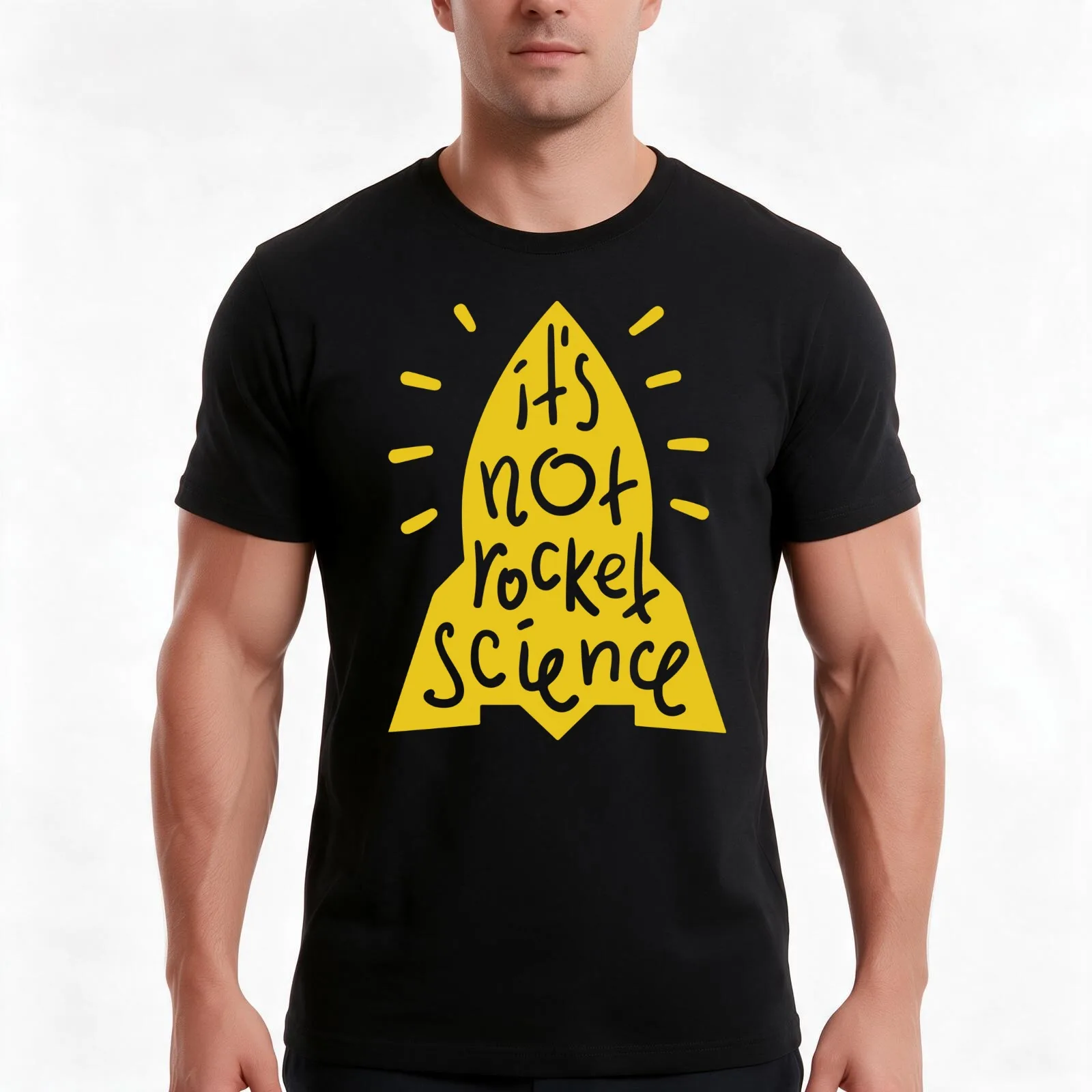 It Is Not Rocket Science - Funny Galaxy Ironic Science Jokes T-Shirt, Summer Casual Cotton Tee, Oversized Streetwear Tops