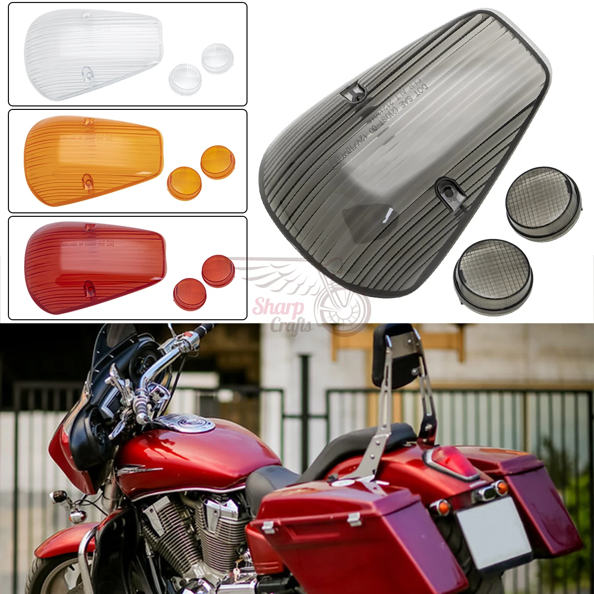 Motorcycle accessories Turn Signals Brake Tail Light Lens For Honda VTX 1300 VTX1300 Custom VTX1800 VTX 1800 Custom 2002-2009