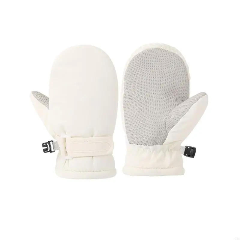 97BE قفازات مقاومة للماء مبطنة بالقطيفة للأطفال الرضع مغامرة الثلج تصميم نونسليب سهل الإمساك قفازات دافئة