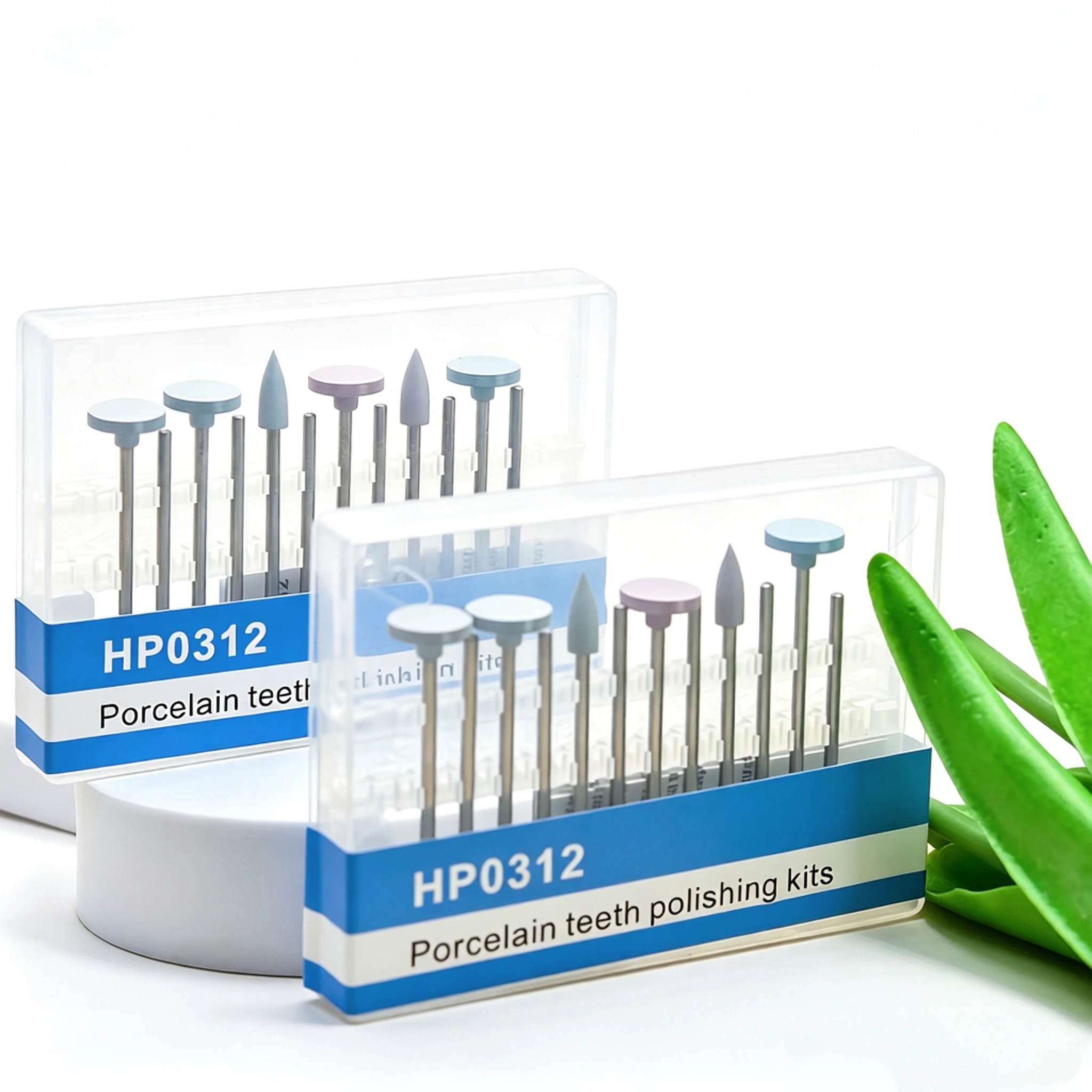 12Pcs Flydent Dental Porcelain Teeth Polishing Kits Fit for Low Speed Handpiece Silicone Polishers