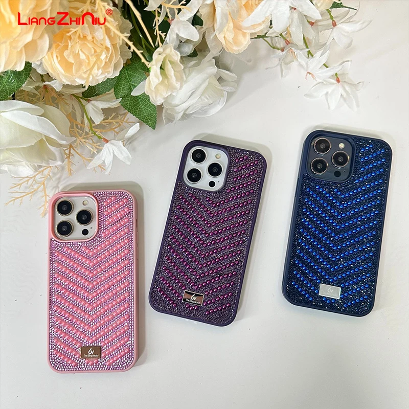 

Light Luxury Pearl Diamond Phone Case For Iphone 15 Pro Max 14plus 13 12 High Color Star Diamond Bling Phone Protective Case