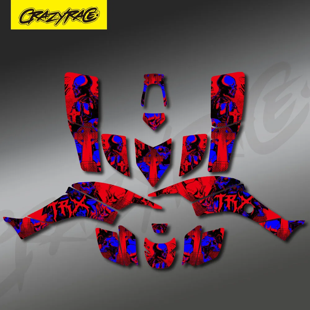 CRAZYRACE Custom Team DECALS STICKERS Graphics Kits Fit For Honda TRX400EX 1999 2000 2002 2003 2004 2005 2006-2007 Fourtrax ATV