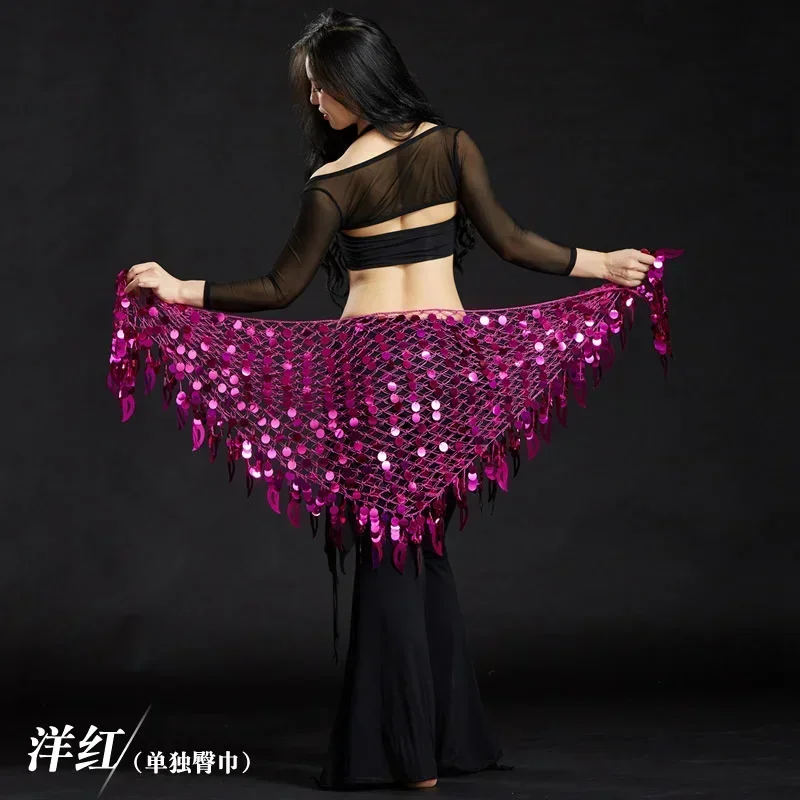 Bellydance ผ้าพันคอสะโพกผ้าพันคอเต้นรําอินเดียเอวโซ่ Mermaid เลื่อม Belly Oriental Eastern Dance เข็มขัดเครื่องแต่งกายสําหรับสตรี