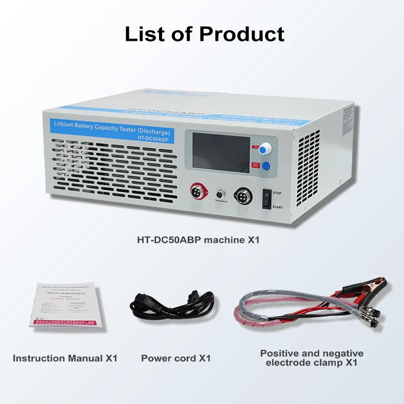 5-120V 50A Adjustable Load Lithium Battery Capacity Discharge Tester, Analyzer for LiFePO4 & Lead Acid Battery Pack Testing